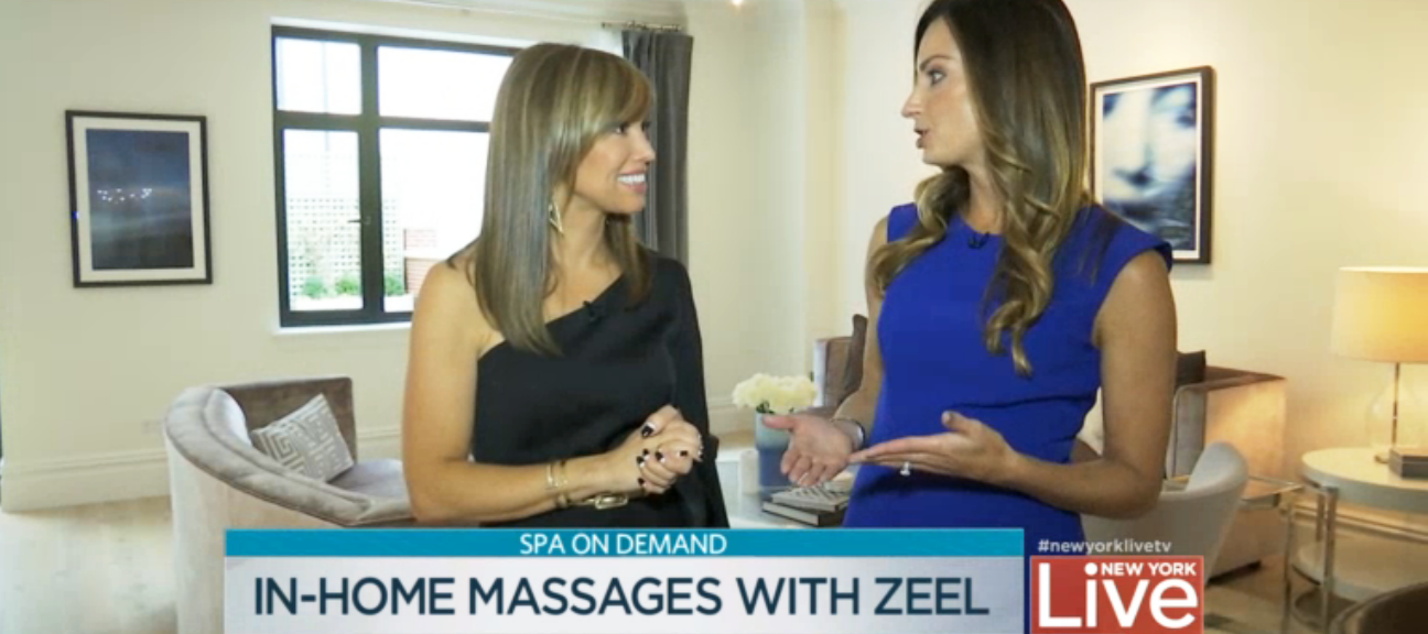 Sara Gore of NBC's New York Live tries a Zeel massage for the first time