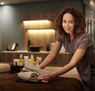 Massage therapist at a spa