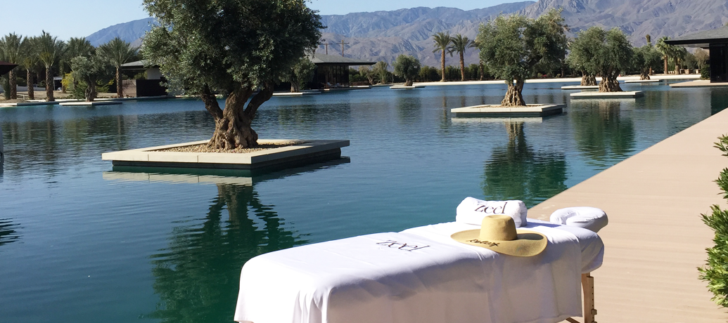 Zeel Massage table by the pool at Coachella