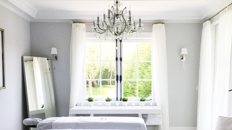 natural light windows in a home massage room