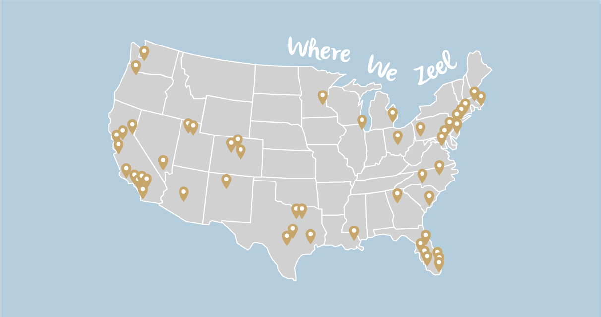 Zeel locations all over the US in over 65 cities