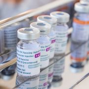 Vials of medication for the COVID-19 booster shot.