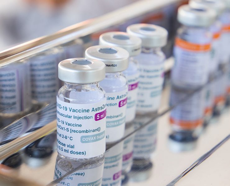 Vials of medication for the COVID-19 booster shot.