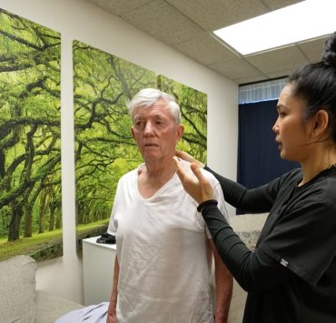 Veteran being treated with medical massage by Zeel