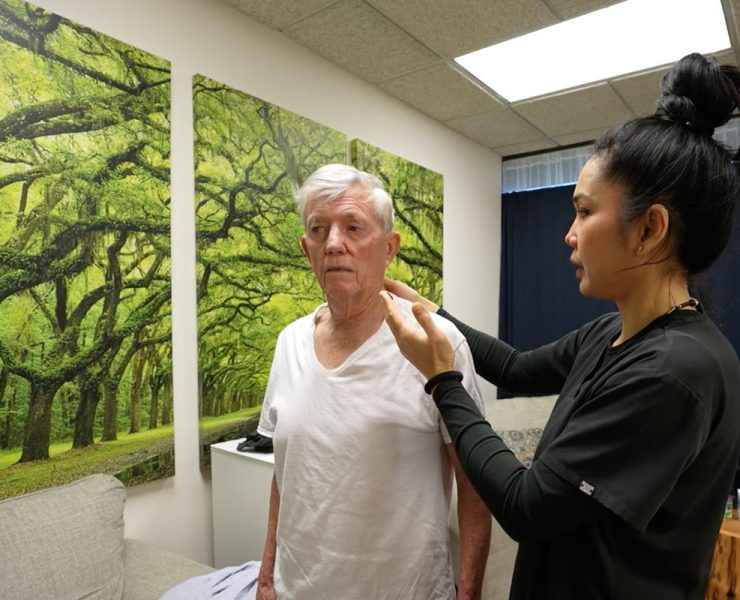 Veteran being treated with medical massage by Zeel