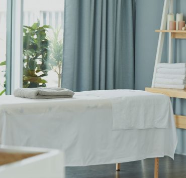 Massage table in a tranquil room